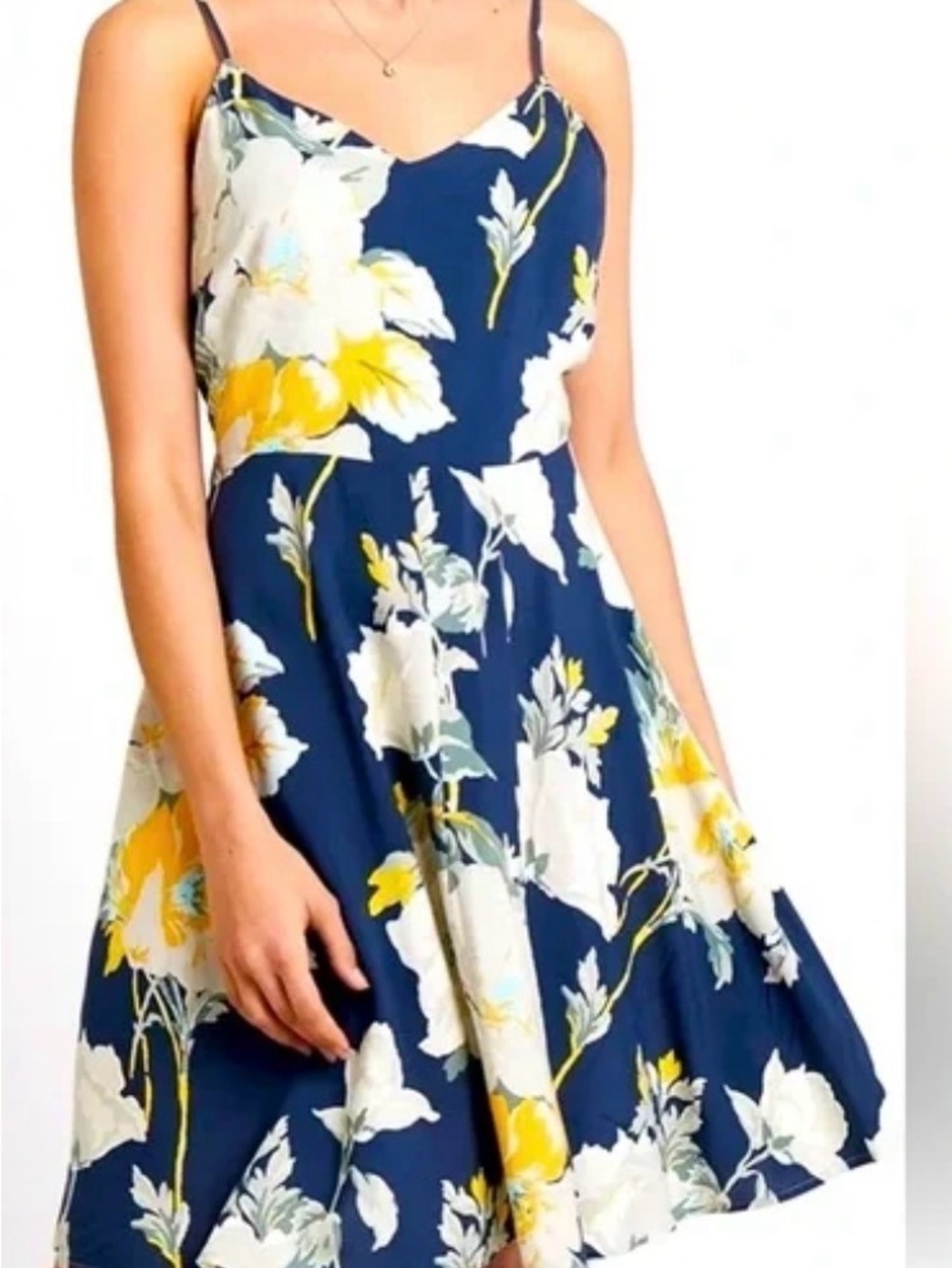 GAP Navy Floral Mini Dress with Yellow & White Blooms